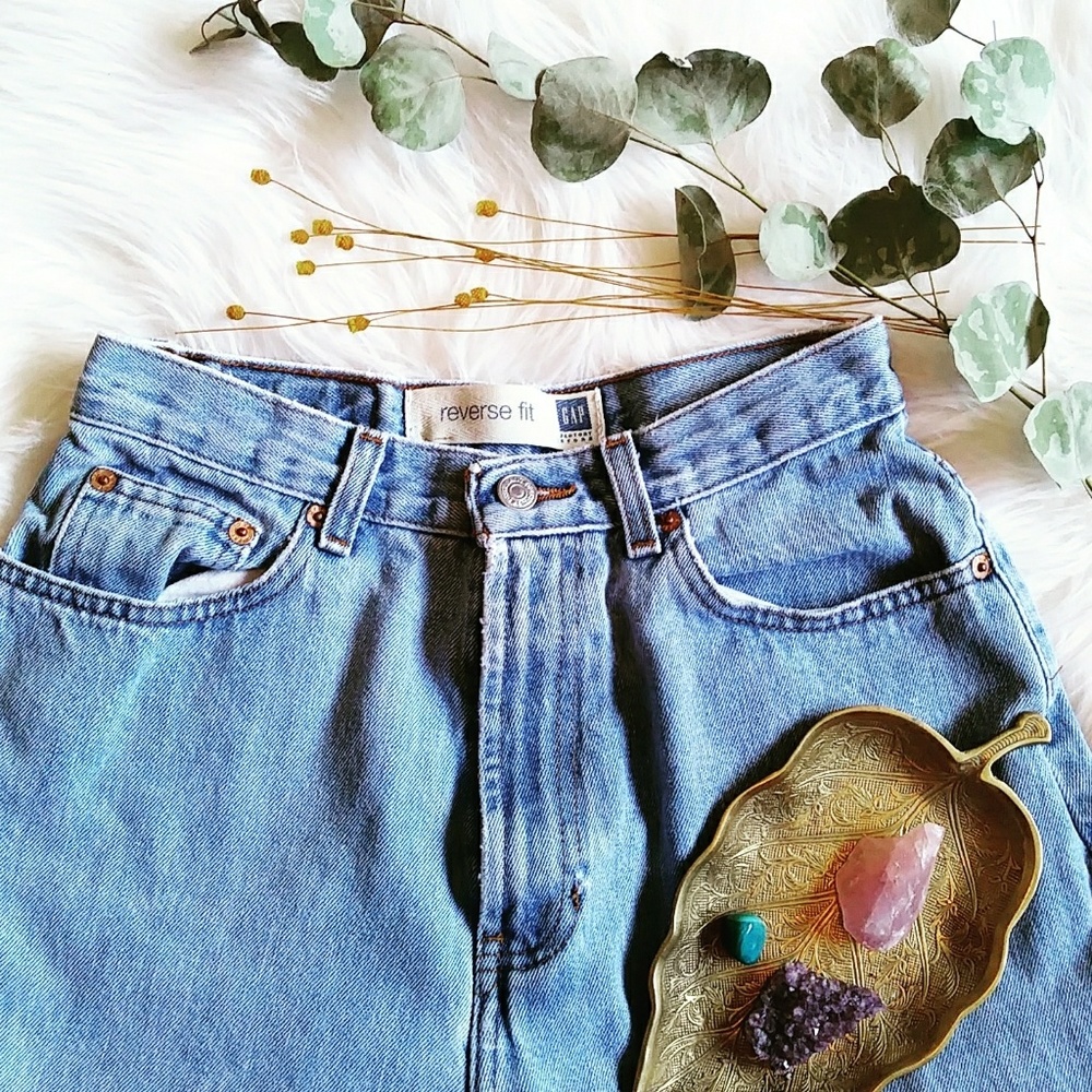 GAP Light Blue Reverse Fit Boyfriend Jeans